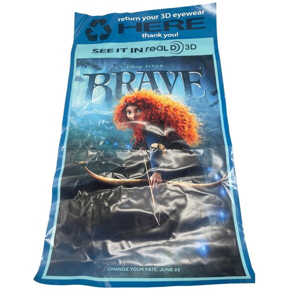 Disney Pixar Brave movie poster sticker return 3D Eyeware here 30x17.5" READ - Picture 1 of 9